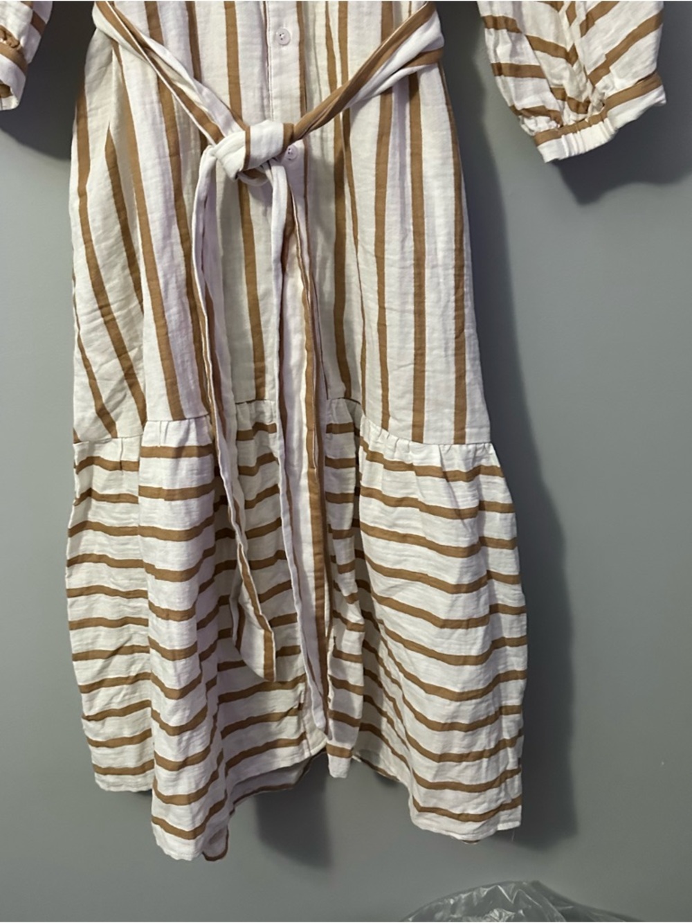 Chico's Striped Cotton-Gauze Shirtdress Size 14 NWT - Picture 5 of 12